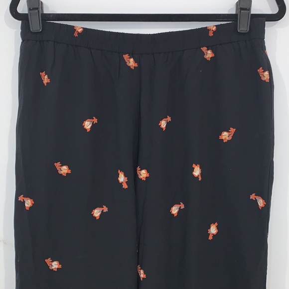 Anthropologie Black Blake Floral Print Trousers size Medium - Picture 5 of 16